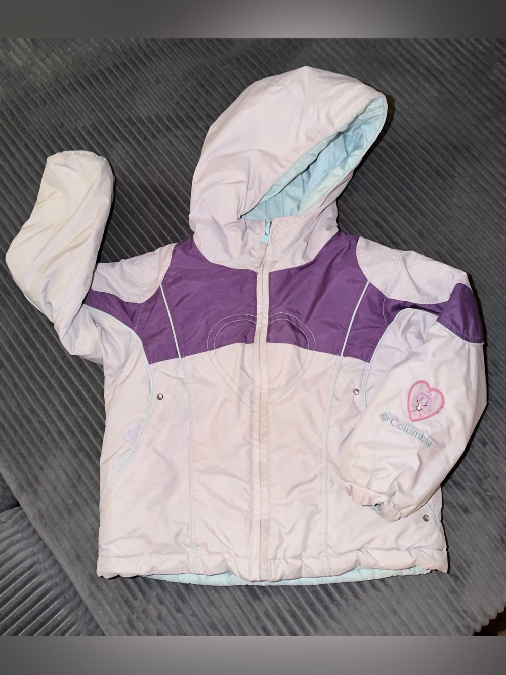 Girls Columbia toddler / youth reversible hooded winter jacket coat outerwear
